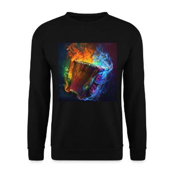 Akkordeon - Unisex Pullover - Schwarz - Vorne - Alina (178cm) & Michal (187cm)