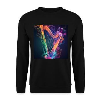 Harp - Unisex Sweatshirt - black - Front - Alina (178cm) & Michal (187cm)