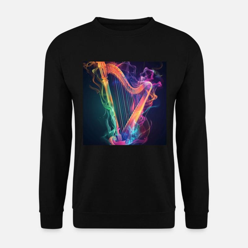 Harfe - Unisex Pullover - Schwarz