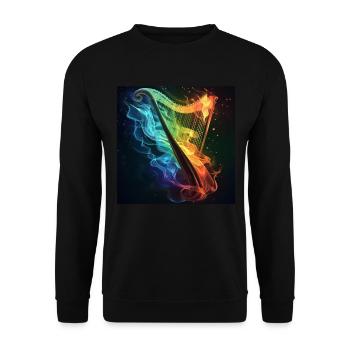 Harp - Unisex Sweatshirt - black - Front - Alina (178cm) & Michal (187cm)