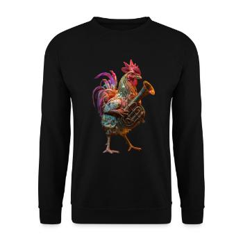 Tuba Coq - Sweat-shirt Unisexe - noir - Devant - Alina (178cm) & Michal (187cm)
