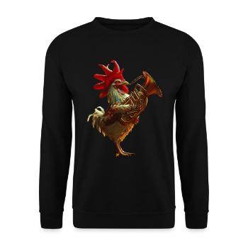 Tuba Coq - Sweat-shirt Unisexe - noir - Devant - Alina (178cm) & Michal (187cm)