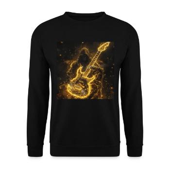 Gitarre - Unisex Pullover - Schwarz - Vorne - Alina (178cm) & Michal (187cm)