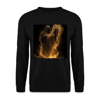Harfe - Unisex Pullover - Schwarz - Vorne - Alina (178cm) & Michal (187cm)