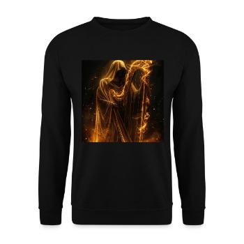 Harfe - Unisex Pullover - Schwarz - Vorne - Alina (178cm) & Michal (187cm)