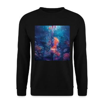 Violine - Unisex Pullover - Schwarz - Vorne - Alina (178cm) & Michal (187cm)
