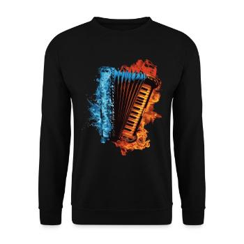Akkordeon - Unisex Pullover - Schwarz - Vorne - Alina (178cm) & Michal (187cm)
