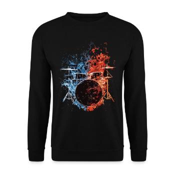 Schlagzeug - Unisex Pullover - Schwarz - Vorne - Alina (178cm) & Michal (187cm)