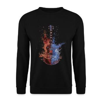 Gitarre - Unisex Pullover - Schwarz - Vorne - Alina (178cm) & Michal (187cm)