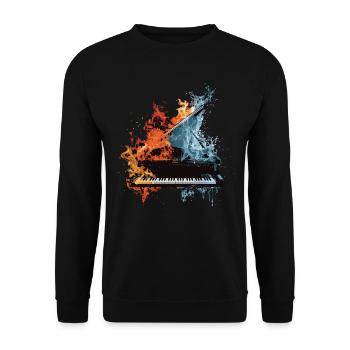 Klavier - Unisex Pullover - Schwarz - Vorne - Alina (178cm) & Michal (187cm)