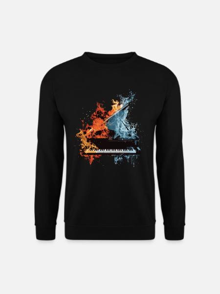 Klavier - Unisex Pullover - Schwarz