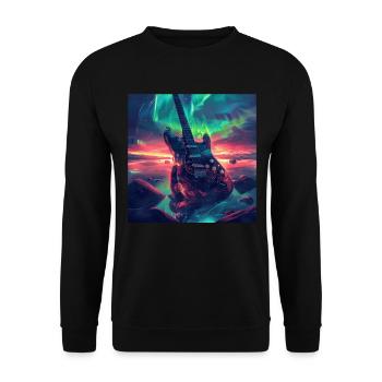Gitarre - Unisex Pullover - Schwarz - Vorne - Alina (178cm) & Michal (187cm)