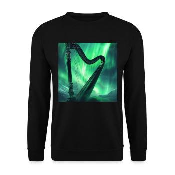 Harfe - Unisex Pullover - Schwarz - Vorne - Alina (178cm) & Michal (187cm)