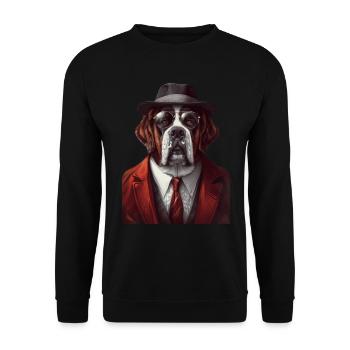 Bernhardiner - Unisex Pullover - Schwarz - Vorne - Alina (178cm) & Michal (187cm)