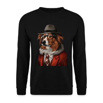 Shetland Sheepdog - Unisex Pullover - Schwarz - Vorne - Alina (178cm) & Michal (187cm)