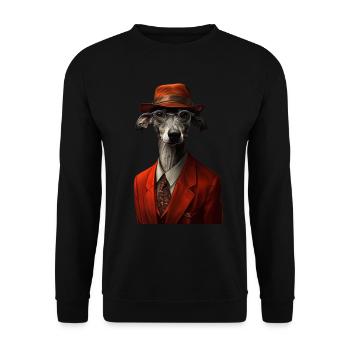 Whippet - Unisex Pullover - Schwarz - Vorne - Alina (178cm) & Michal (187cm)