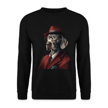 Weimaraner - Unisex Pullover - Schwarz - Vorne - Alina (178cm) & Michal (187cm)