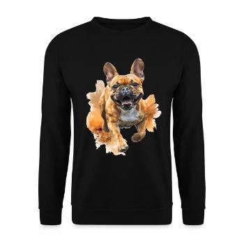Bulldogge - Unisex Pullover - Schwarz - Vorne - Alina (178cm) & Michal (187cm)