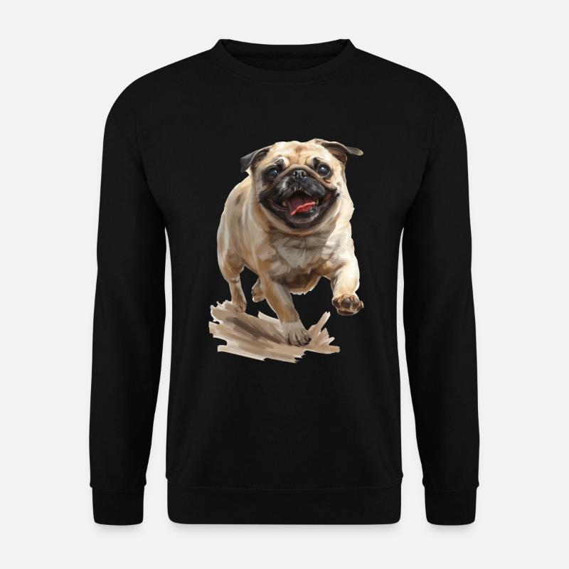 Mops - Unisex Pullover - Schwarz