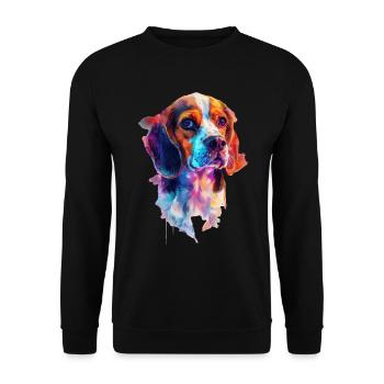 Beagle - Unisex Pullover - Schwarz - Vorne - Alina (178cm) & Michal (187cm)