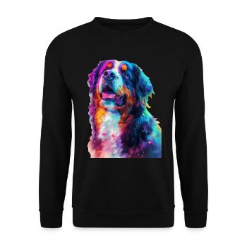 Berner Sennenhund - Unisex Pullover - Schwarz - Vorne - Alina (178cm) & Michal (187cm)