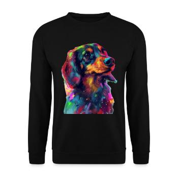 Dackel - Unisex Pullover - Schwarz - Vorne - Alina (178cm) & Michal (187cm)