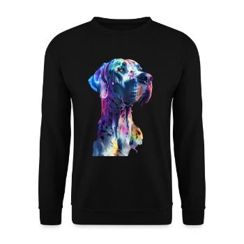 Deutsche Dogge - Unisex Pullover - Schwarz - Vorne - Alina (178cm) & Michal (187cm)
