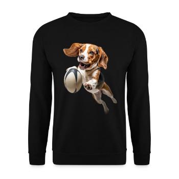 Beagle - Unisex Pullover - Schwarz - Vorne - Alina (178cm) & Michal (187cm)