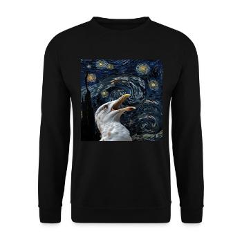 Möwe - Unisex Pullover - Schwarz - Vorne - Alina (178cm) & Michal (187cm)