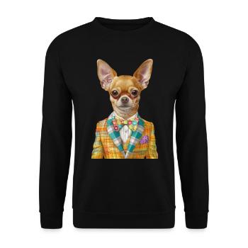Chihuahua - Unisex Pullover - Schwarz - Vorne - Alina (178cm) & Michal (187cm)