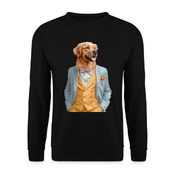Golden Retriever - Unisex Pullover - Schwarz - Vorne - Alina (178cm) & Michal (187cm)