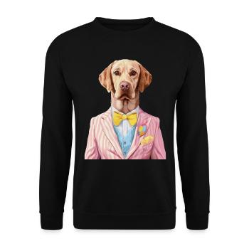 Labrador Retriever - Unisex Pullover - Schwarz - Vorne - Alina (178cm) & Michal (187cm)