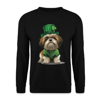 Shih Tzu - Unisex Pullover - Schwarz - Vorne - Alina (178cm) & Michal (187cm)
