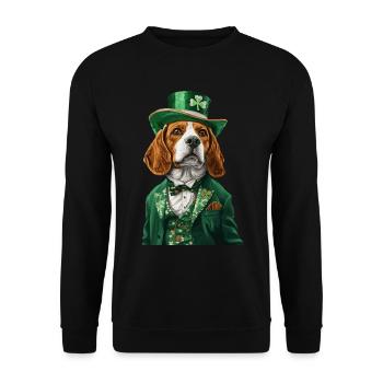 Beagle - Unisex Pullover - Schwarz - Vorne - Alina (178cm) & Michal (187cm)