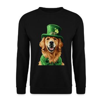 Golden Retriever - Unisex Pullover - Schwarz - Vorne - Alina (178cm) & Michal (187cm)