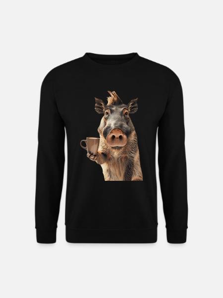 Warzenschwein Kaffee - Unisex Pullover - Schwarz