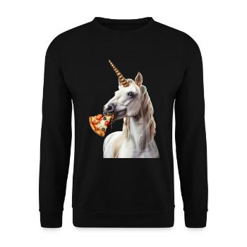Einhorn - Unisex Pullover - Schwarz - Vorne - Alina (178cm) & Michal (187cm)
