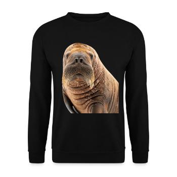 Walross - Unisex Pullover - Schwarz - Vorne - Alina (178cm) & Michal (187cm)
