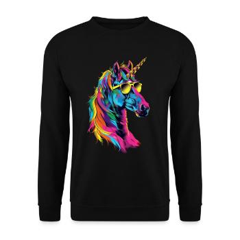 Einhorn - Unisex Pullover - Schwarz - Vorne - Alina (178cm) & Michal (187cm)