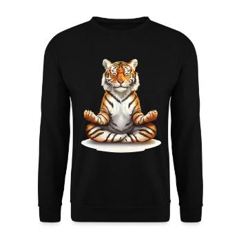 Tiger - Unisex Pullover - Schwarz - Vorne - Alina (178cm) & Michal (187cm)