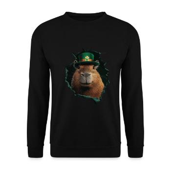 St. Patrick's Wasserschwein - Unisex Pullover - Schwarz - Vorne - Alina (178cm) & Michal (187cm)