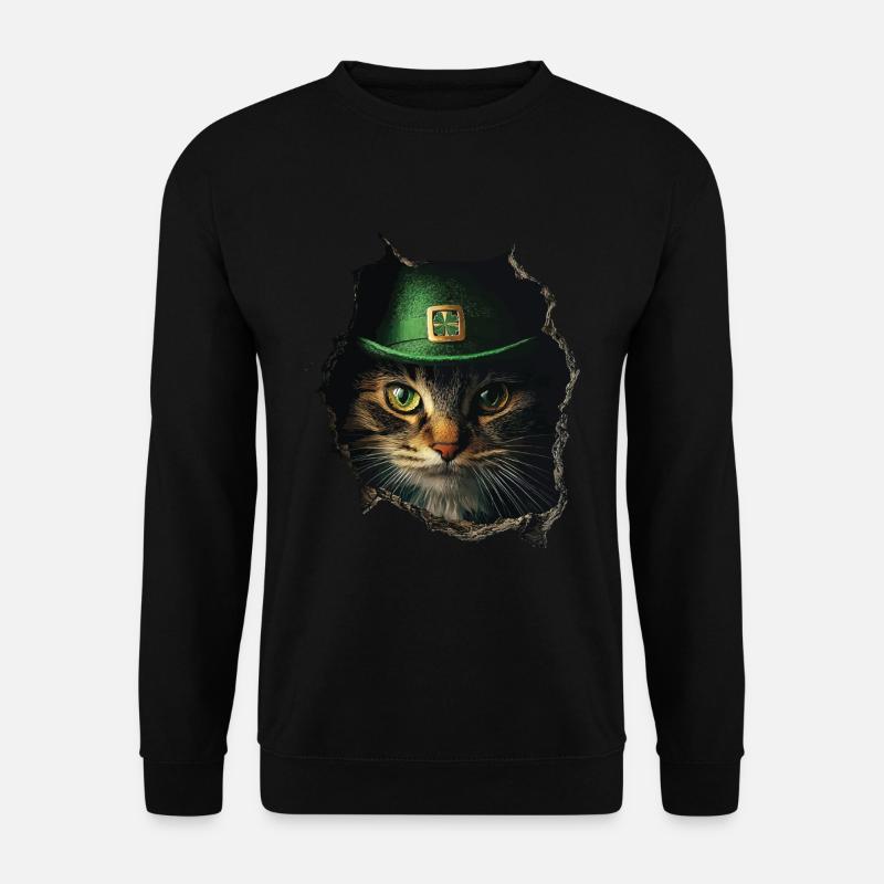 St. Patrick Katze - Unisex Pullover - Schwarz