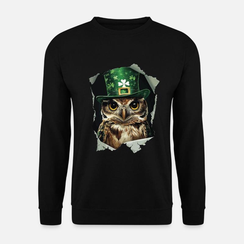 St. Patrick Eule - Unisex Pullover - Schwarz