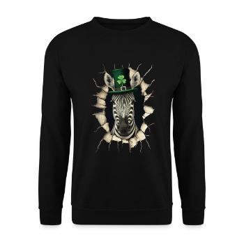 St. Patrick Zebra - Unisex Pullover - Schwarz - Vorne - Alina (178cm) & Michal (187cm)