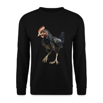 Huhn - Unisex Pullover - Schwarz - Vorne - Alina (178cm) & Michal (187cm)