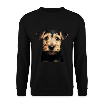 Airedale Terrier - Unisex Pullover - Schwarz - Vorne - Alina (178cm) & Michal (187cm)