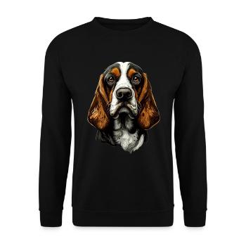 Basset - Unisex Pullover - Schwarz - Vorne - Alina (178cm) & Michal (187cm)