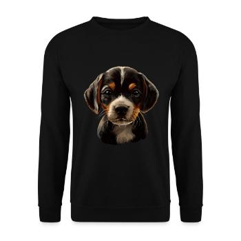 Beagle - Unisex Pullover - Schwarz - Vorne - Alina (178cm) & Michal (187cm)