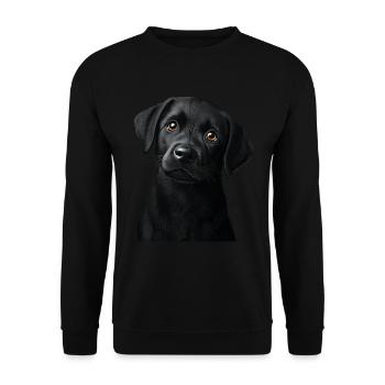 Schwarzer Labrador - Unisex Pullover - Schwarz - Vorne - Alina (178cm) & Michal (187cm)