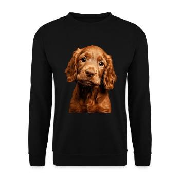 Irish Setter - Unisex Pullover - Schwarz - Vorne - Alina (178cm) & Michal (187cm)